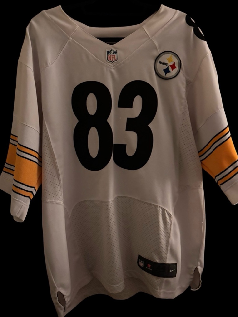 Steelers #83 Miller Nike Jersey Size 44 NFL On Field White NFL Draft Game Day